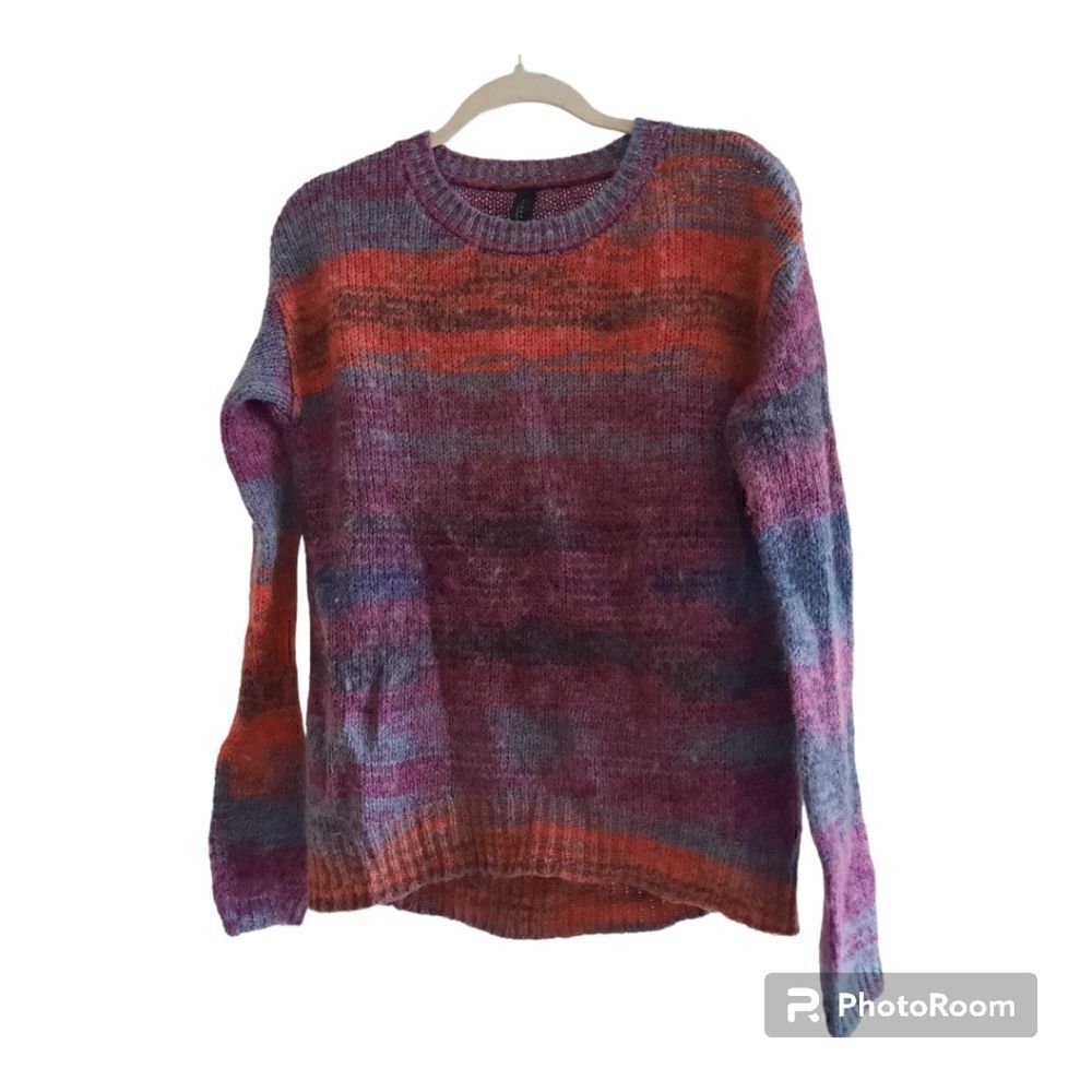 Aeropostale Sweater Striped Ombre Wool Knit